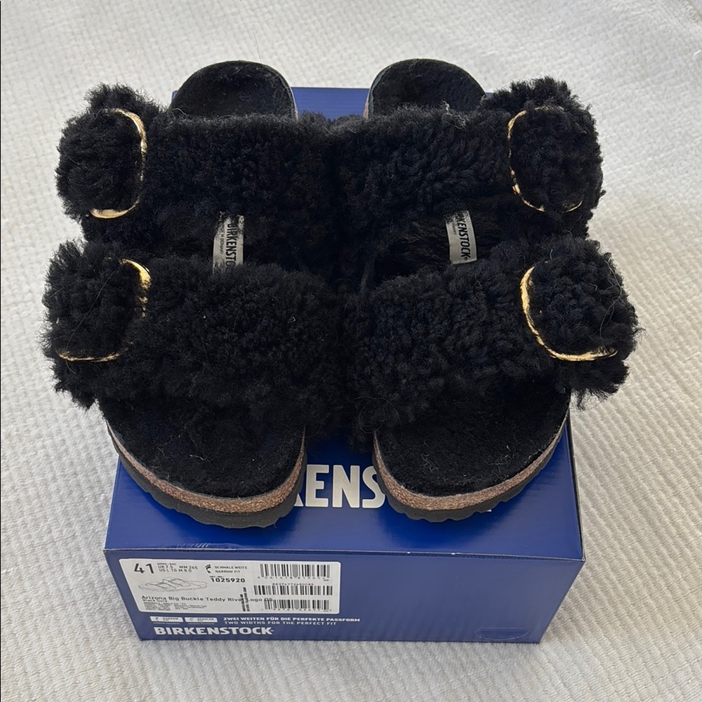 Birkenstock Arizona Black Teddy Shearling